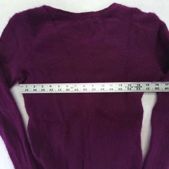 CASHMERE CHARTER CLUB Sweater Womens Medium V Neck Long Sleeve Purple - Picture 5 of 6
